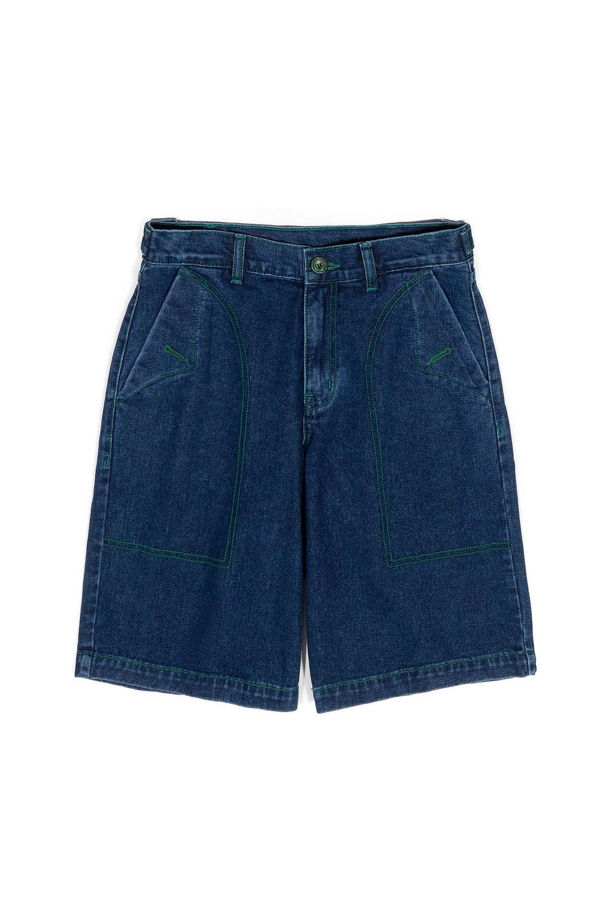 Ioedle - Green Stitch Embroidered Denim Shorts (OC) product image 2 | TRAB K-Fashion Australia