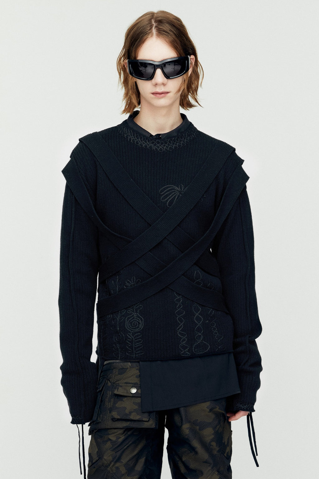 Andersson Bell - Harness Crew-Neck Sweater (Black) product image 1 | TRAB K-Fashion Australia