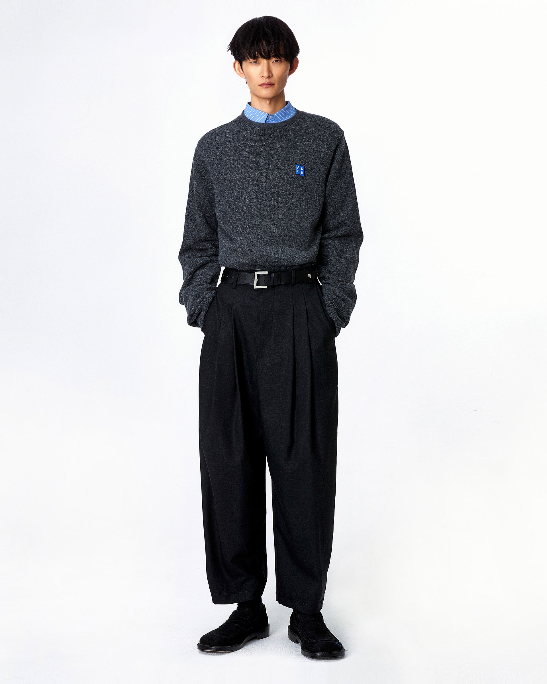 Ader Error - Sig; BL Tag knit 01 (Charcoal) product image 1 | TRAB K-Fashion Australia