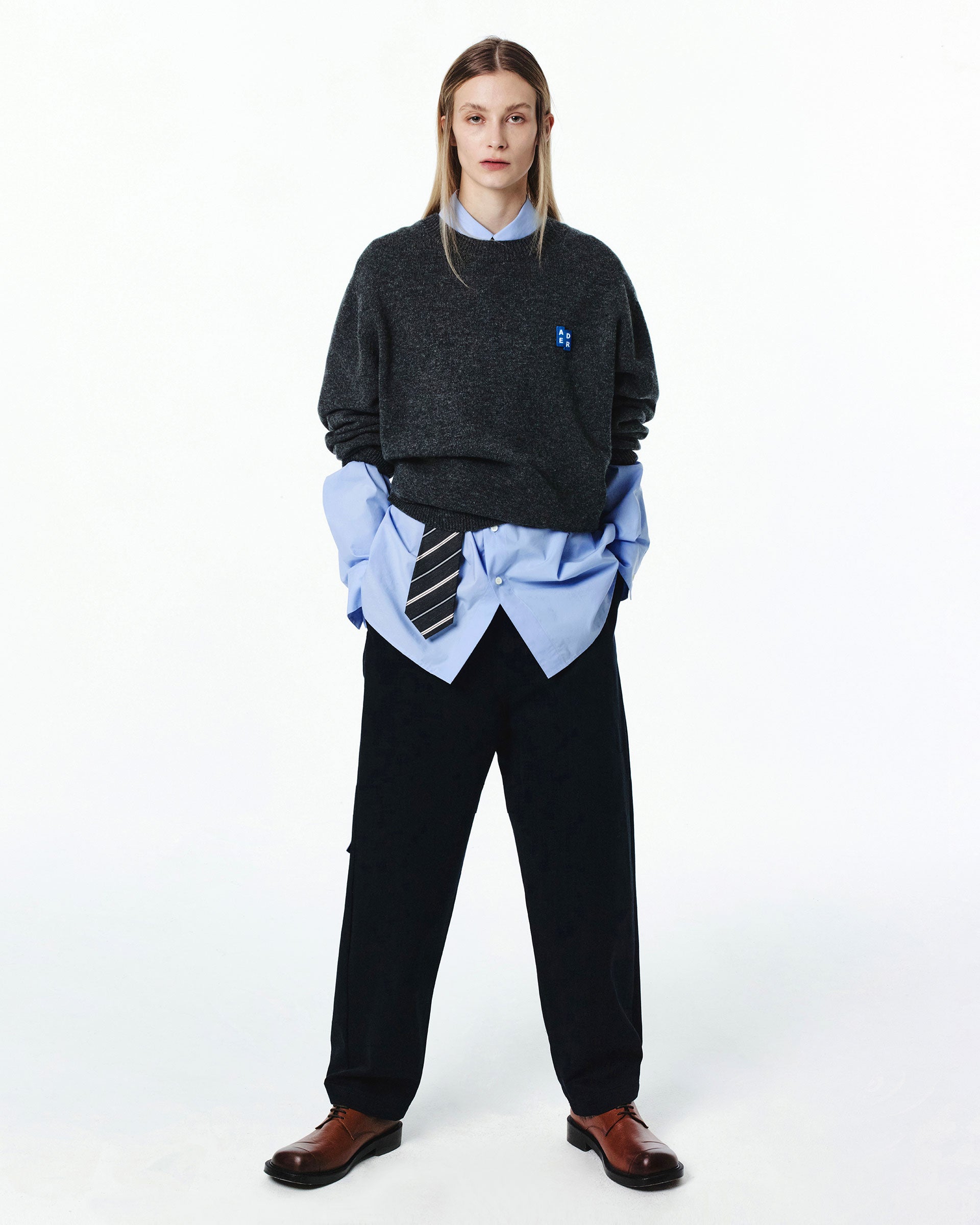 Ader Error - Sig; BL Tag knit 01 (Charcoal) product image 1 | TRAB K-Fashion Australia