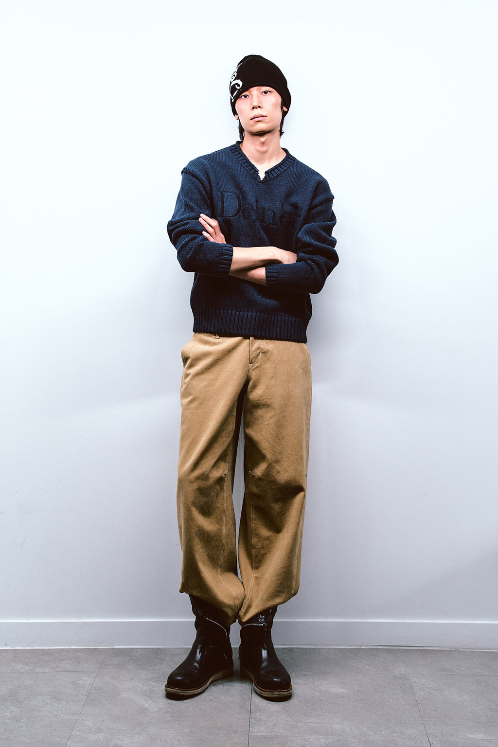 Deinet - Peach Cotton Curved Pants (Beige) product image 6 | TRAB K-Fashion Australia