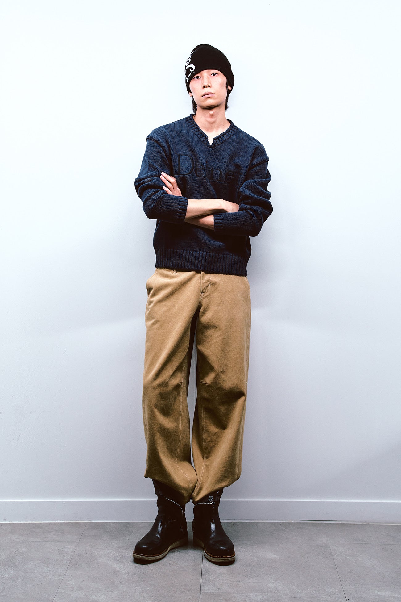Deinet - Peach Cotton Curved Pants (Beige) product image 6 | TRAB K-Fashion Australia