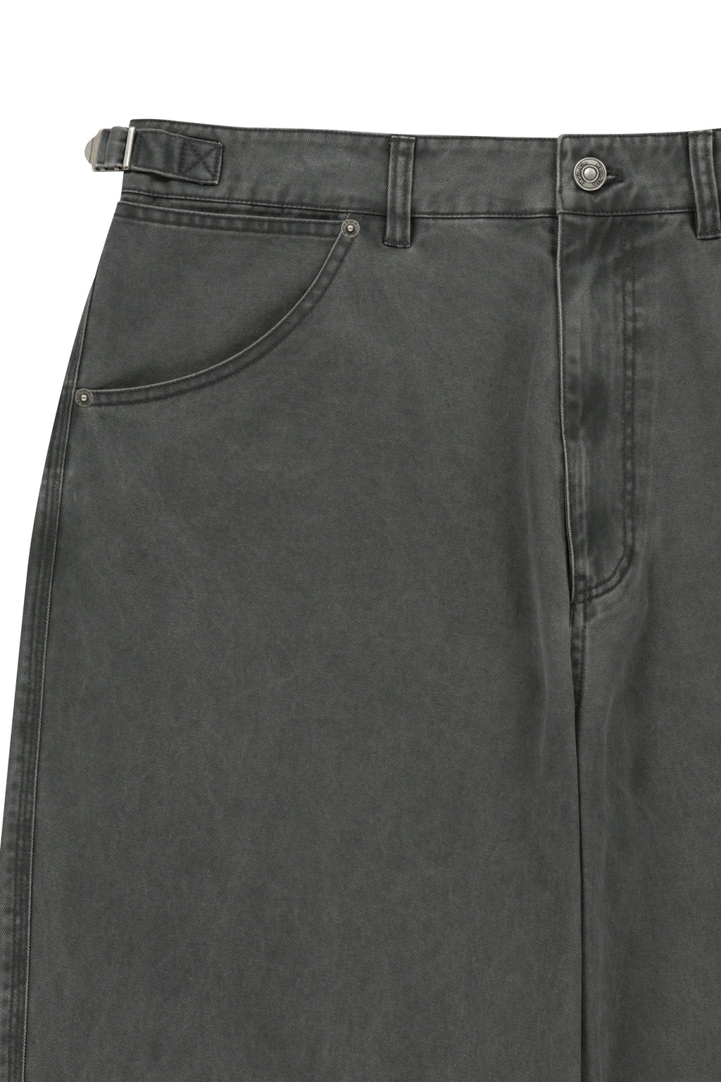 Matin Kim - Side Tab Washed Cotton Pants (Charcoal) product image 4 | TRAB K-Fashion Australia