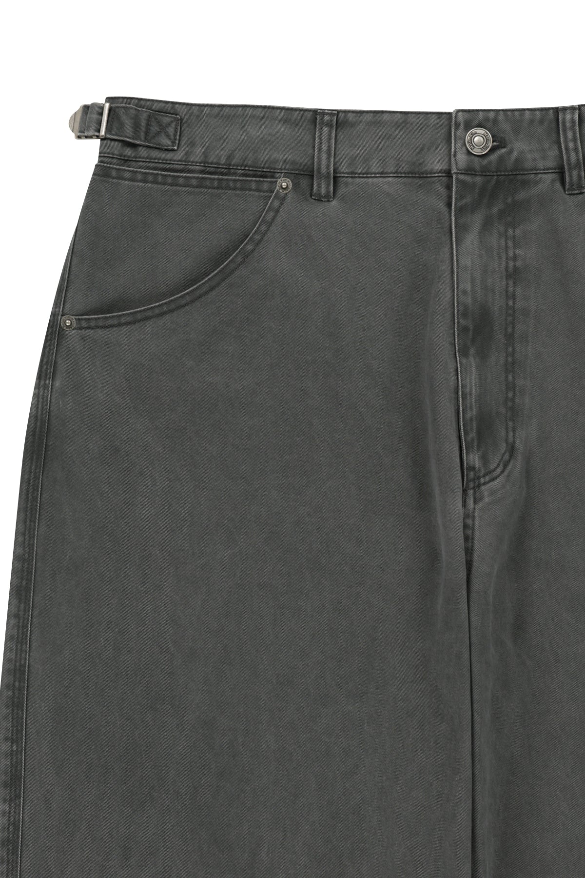 Matin Kim - Side Tab Washed Cotton Pants (Charcoal) product image 4 | TRAB K-Fashion Australia