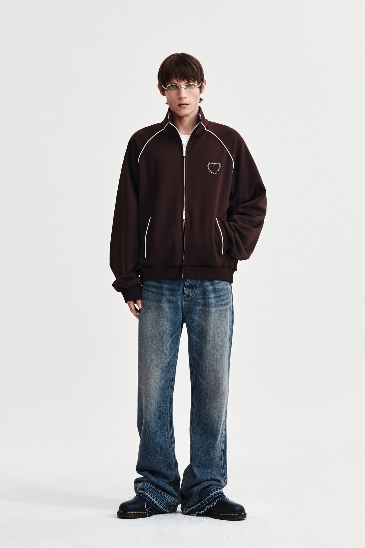 Matin Kim - Heart Logo Track Jumper (Brown) product image 14 | TRAB K-Fashion Australia