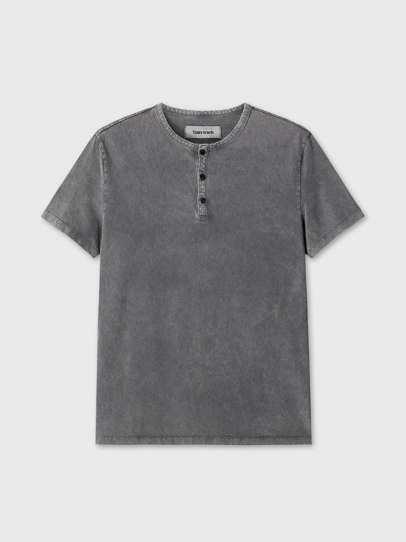 Tonywack - Garment Dyed Henley Neck Top (Charcoal) product image 8 | TRAB K-Fashion Australia