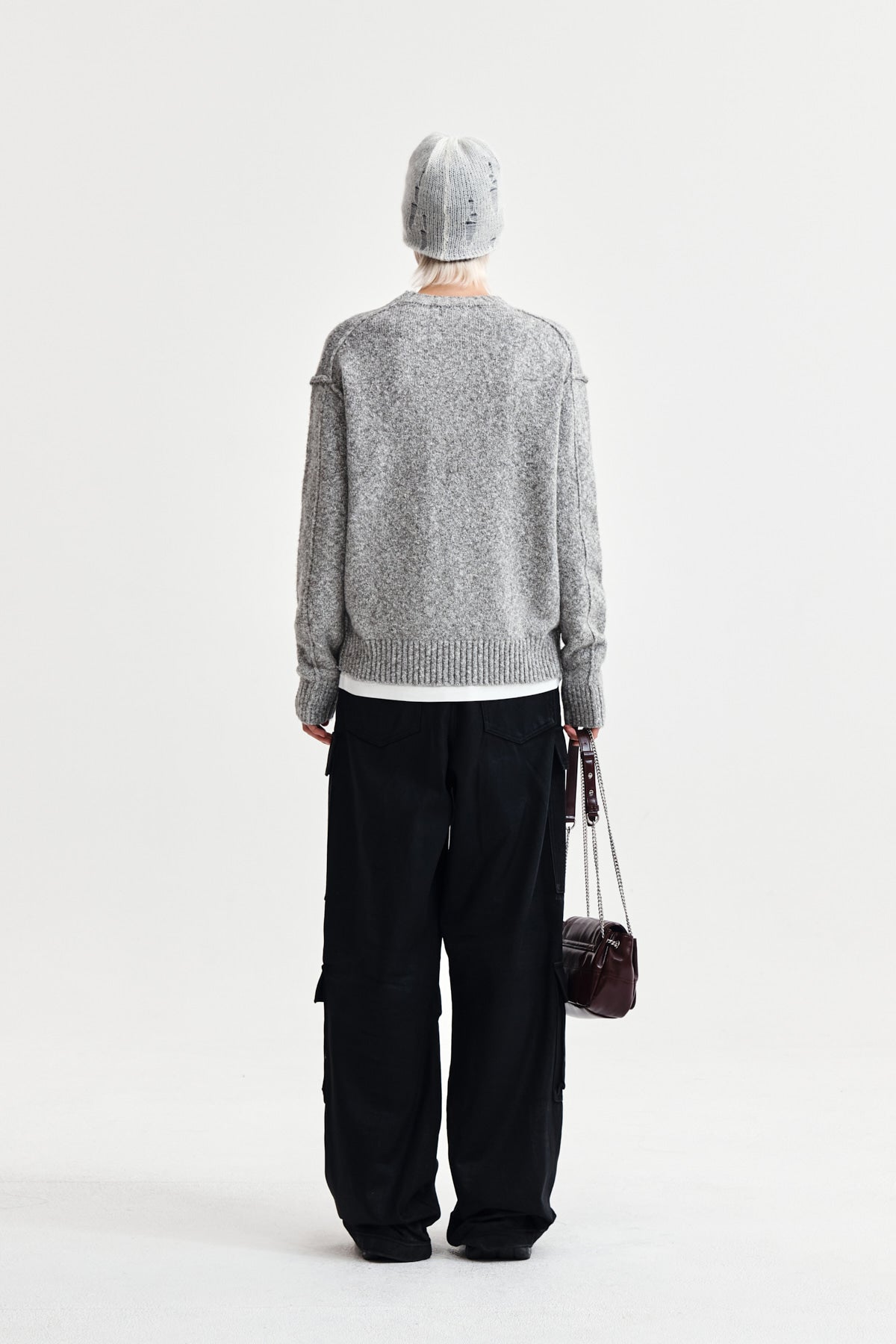 Matin Kim - Matin Mixed Yarn Knit Pullover (Grey) product image 7 | TRAB K-Fashion Australia