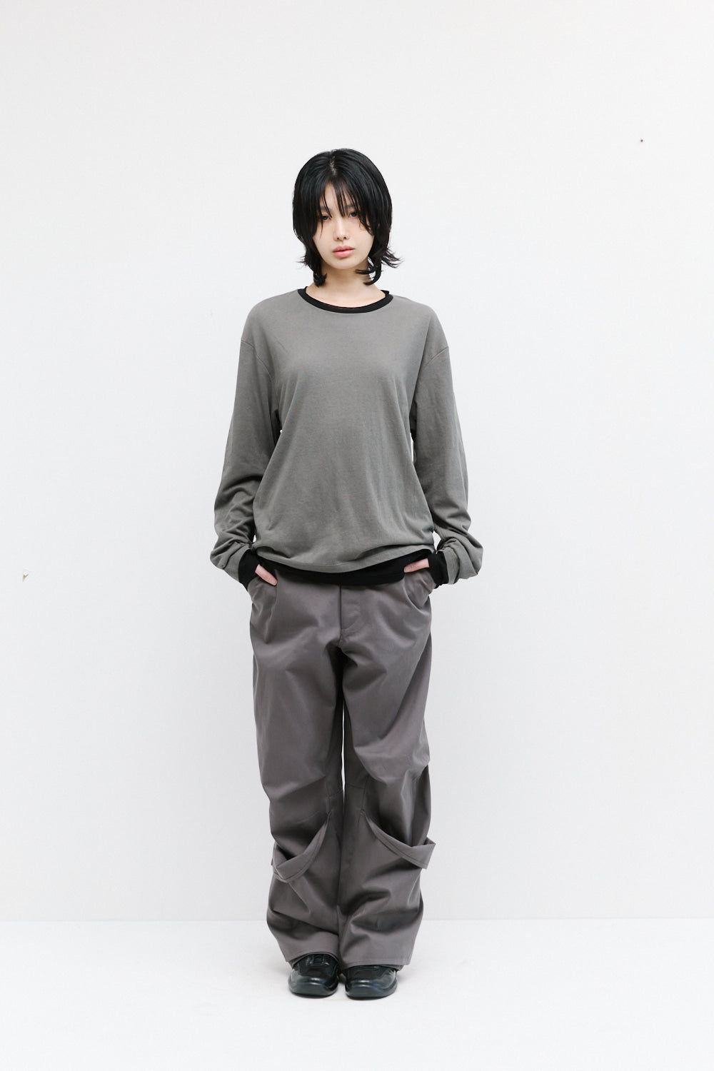 Hatchingroom - Two Face Ringer Tee (Olive/Black) product image 7 | TRAB K-Fashion Australia