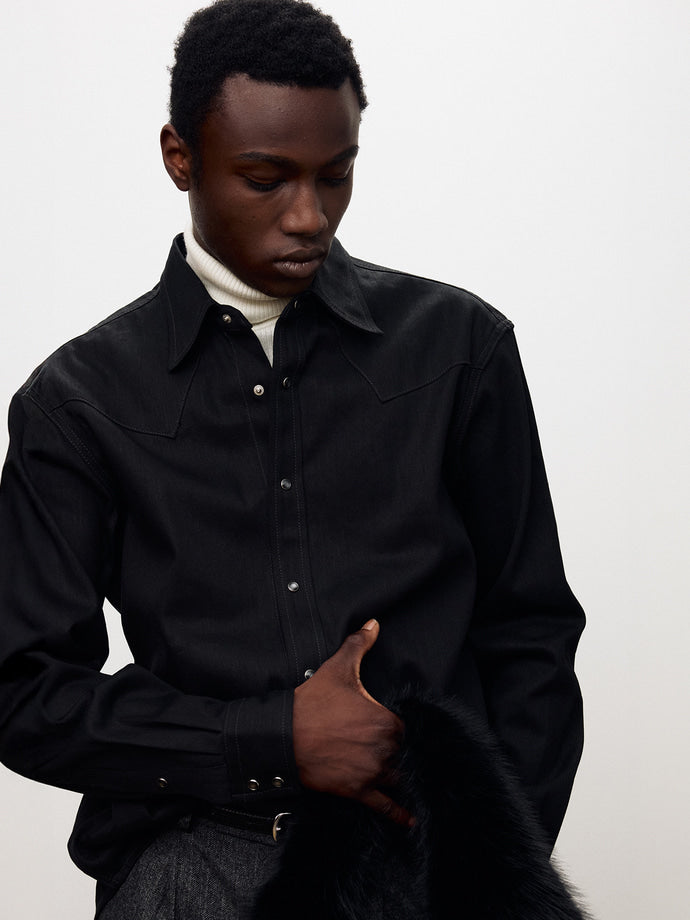 Tonywack - Raw Denim Western Shirt (Black) product image 9 | TRAB K-Fashion Australia