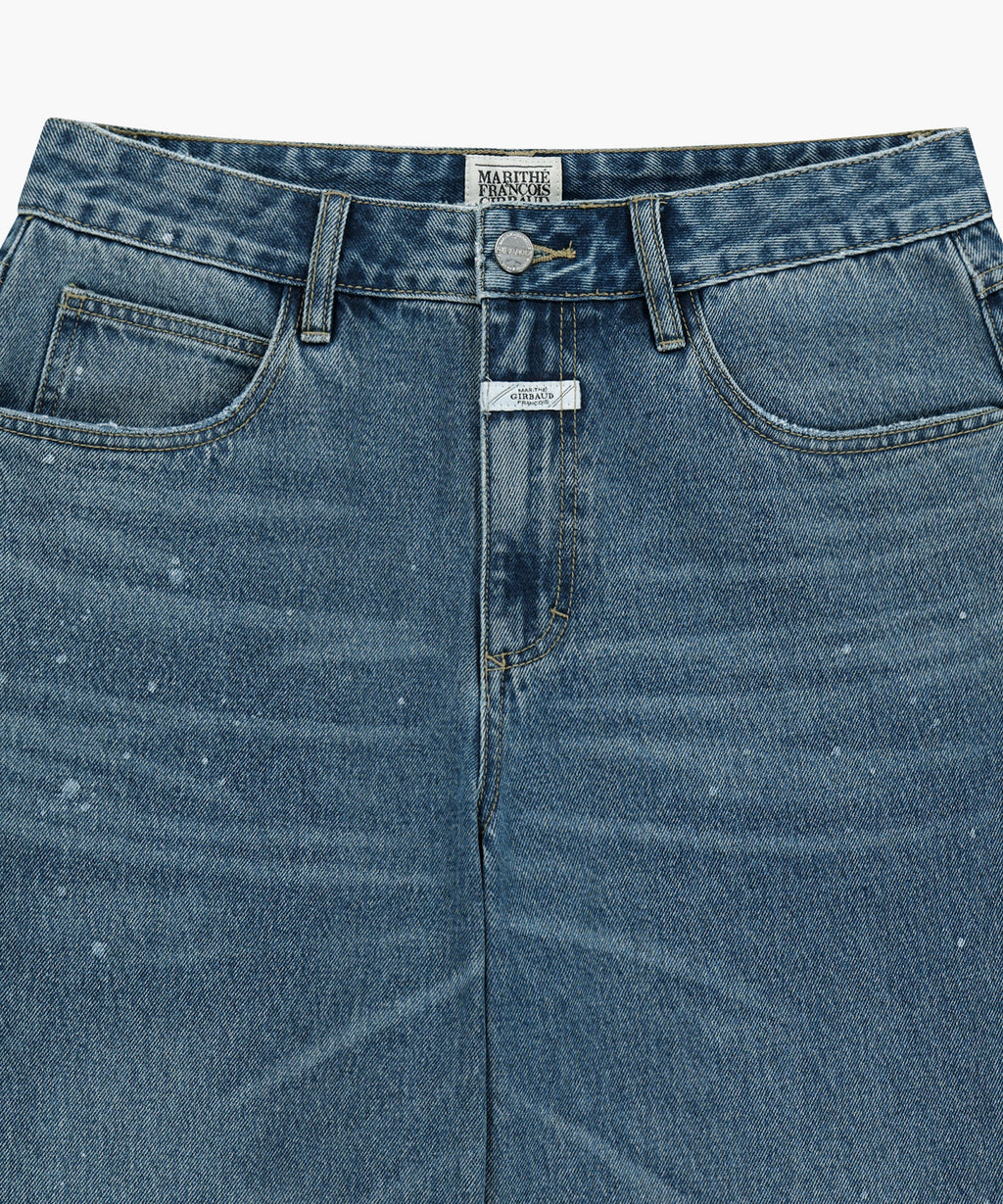 Marithe & Francois Girbaud - Semi-wide Painted Washed Denim Pants (Blue) product image 3 | TRAB K-Fashion Australia