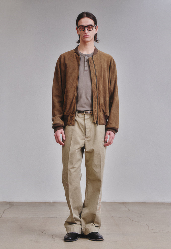 Art if acts - Garment Washed Suede Blouson (Taupe) product image 2 | TRAB K-Fashion Australia