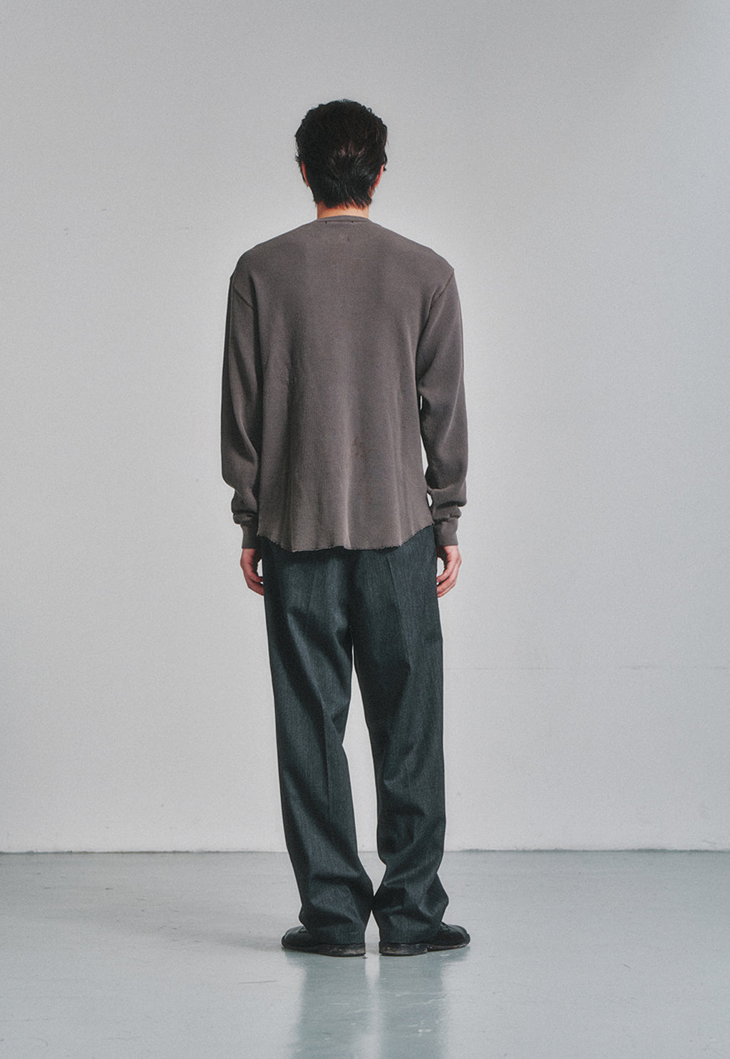 Art if acts - Garment Dyed Waffle Henley (Faded Charcoal) product image 3 | TRAB K-Fashion Australia