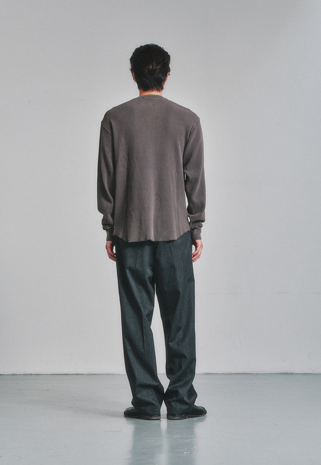 Art if acts - Garment Dyed Waffle Henley (Faded Charcoal) product image 3 | TRAB K-Fashion Australia