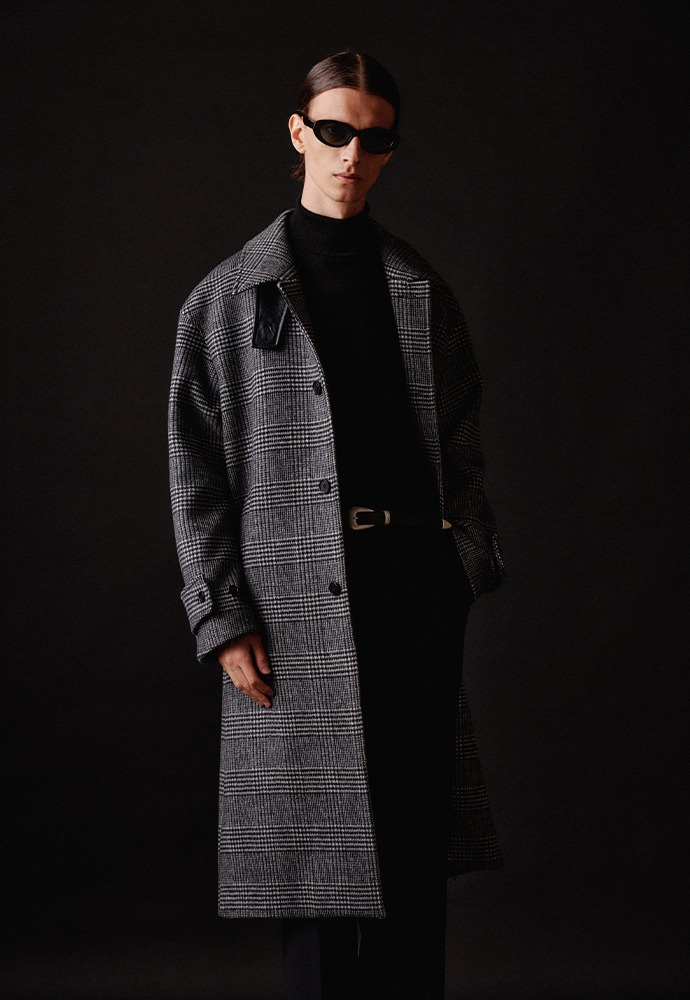 Tonywack - Mac Overcoat (Black / White Glen Check) product image 1 | TRAB K-Fashion Australia