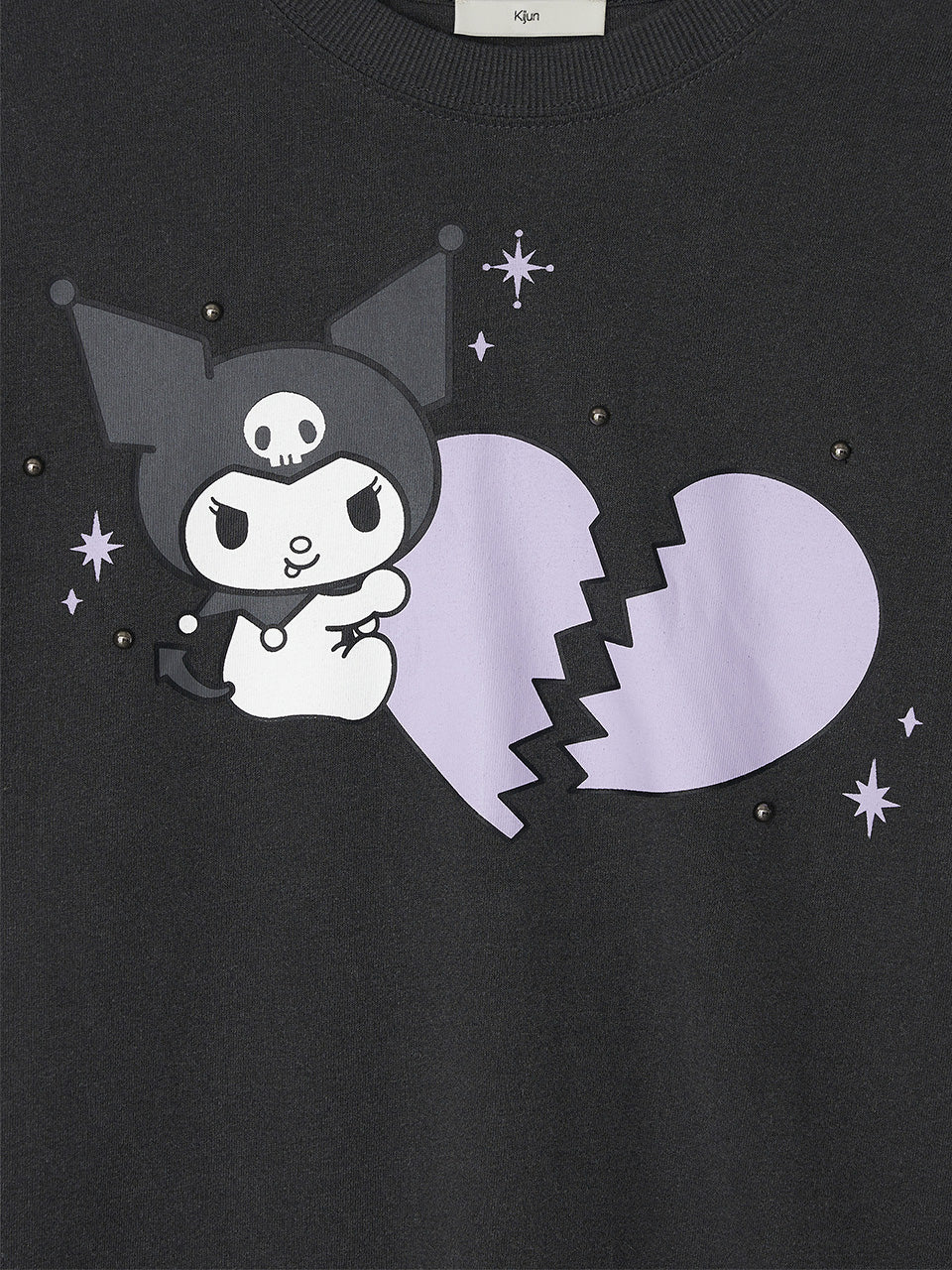 Kijun - Kuromi Heartbreak Long Sleeve Tee (Charcoal) product image 11 | TRAB K-Fashion Australia
