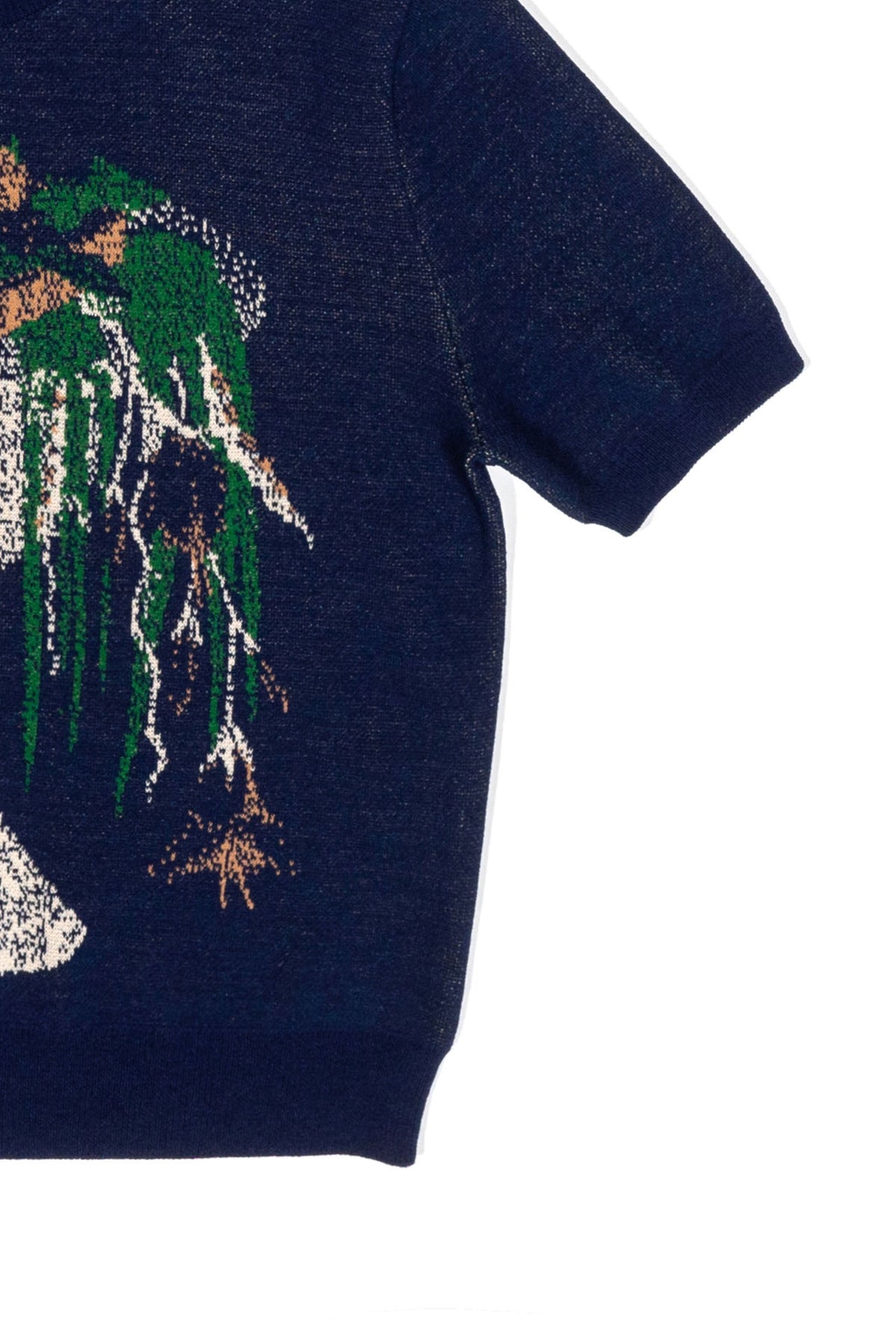 Ioedle - Royal Sandwich Jacquard Crop Top (Navy) product image 5 | TRAB K-Fashion Australia