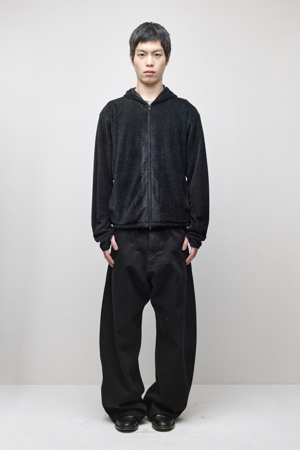 Hatchingroom - Fuzzy Mesh Hoodie (Black) product image 9 | TRAB K-Fashion Australia