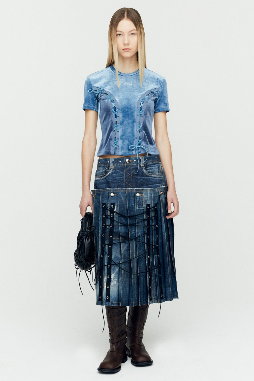 Andersson Bell - (essential) Velvet Lace-Up Baby T-Shirt (Essential) product image 1 | TRAB K-Fashion Australia