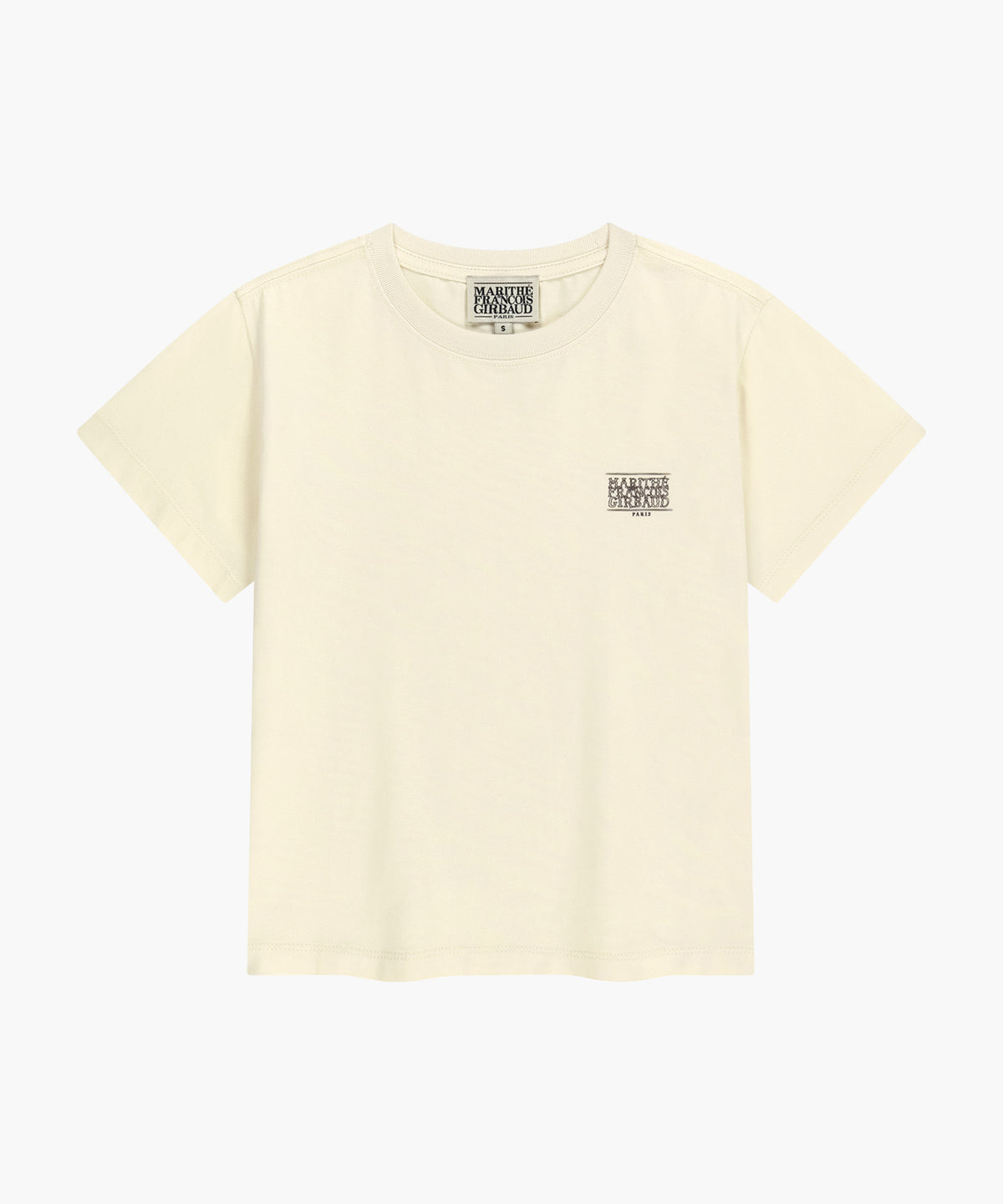 Marithe & Francois Girbaud - Antique Classic Logo Slim Crop Tee (Cream) product image 6 | TRAB K-Fashion Australia