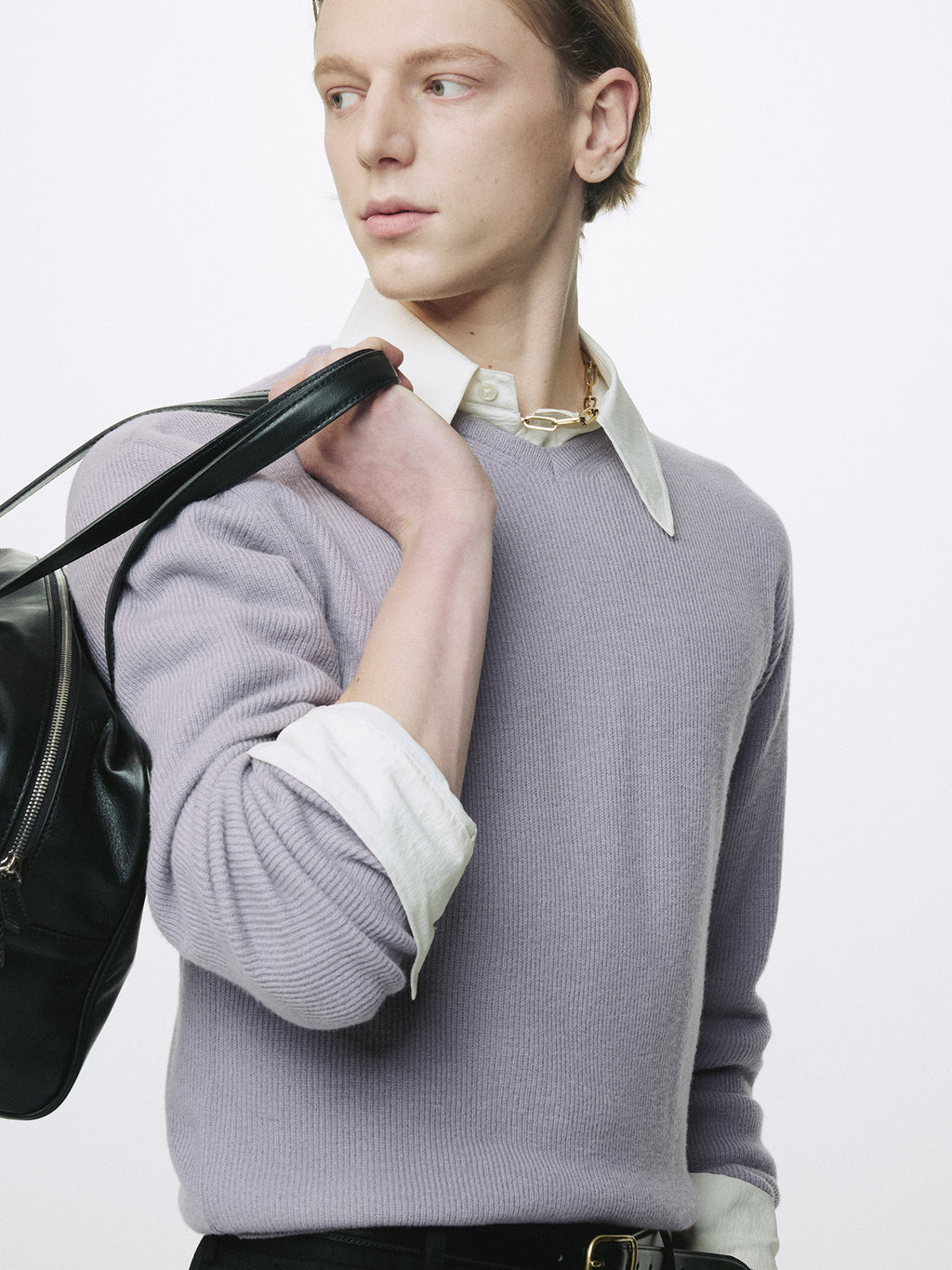 Tonywack - Super Fine Wool Commando V-Neck Knit (Slate Grey) product image 6 | TRAB K-Fashion Australia