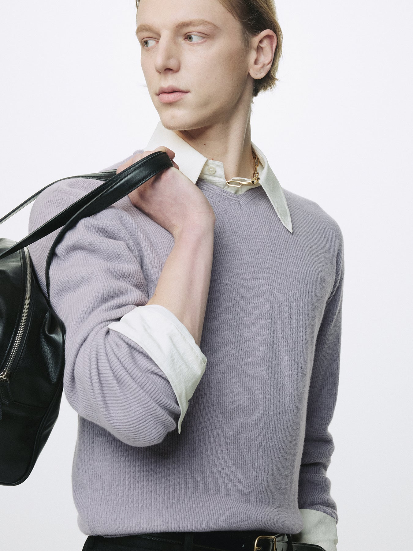Tonywack - Super Fine Wool Commando V-Neck Knit (Slate Grey) product image 6 | TRAB K-Fashion Australia