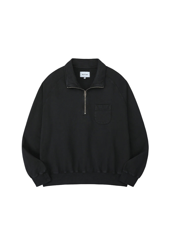 Art if acts - Garment Dyed Half Zipup Sweat (Black) product image 6 | TRAB K-Fashion Australia