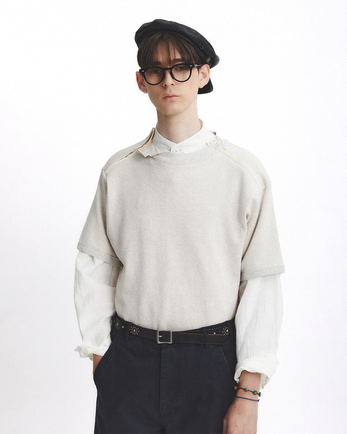Eastlogue - Army Double Zip T-shirt (Oatmeal) product image 3 | TRAB K-Fashion Australia