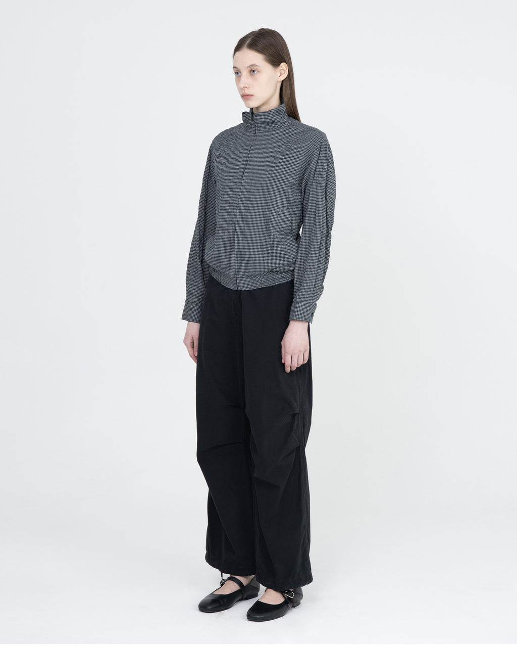 Brownyard - Organic Cotton Stand Collar Blouson (Grey Check) product image 4 | TRAB K-Fashion Australia
