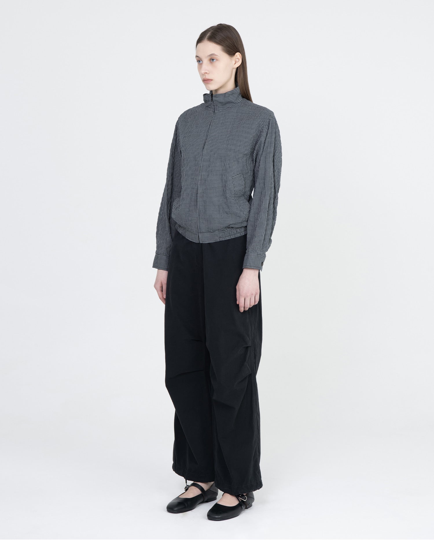 Brownyard - Organic Cotton Stand Collar Blouson (Grey Check) product image 4 | TRAB K-Fashion Australia