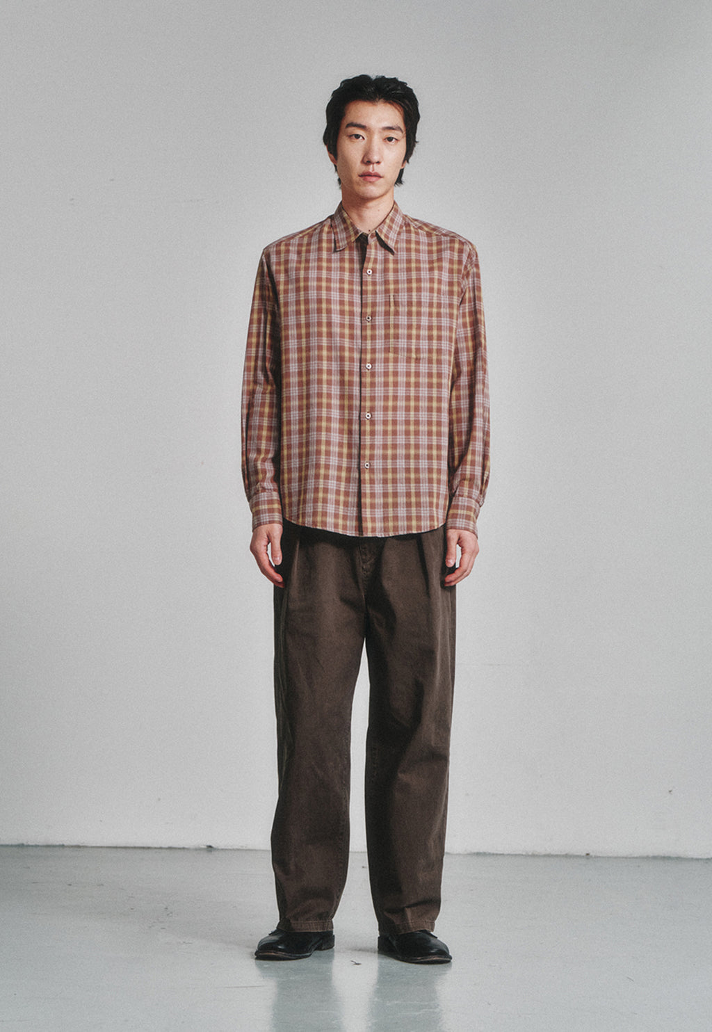 Art if acts - French Check Shirt (Brown/Blue) product image 2 | TRAB K-Fashion Australia