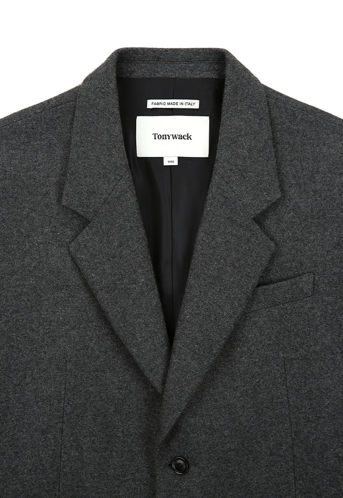 Tonywack - Italian Wool Flannel Twill Blazer (Italian Fabric) (Grey) product image 8 | TRAB K-Fashion Australia