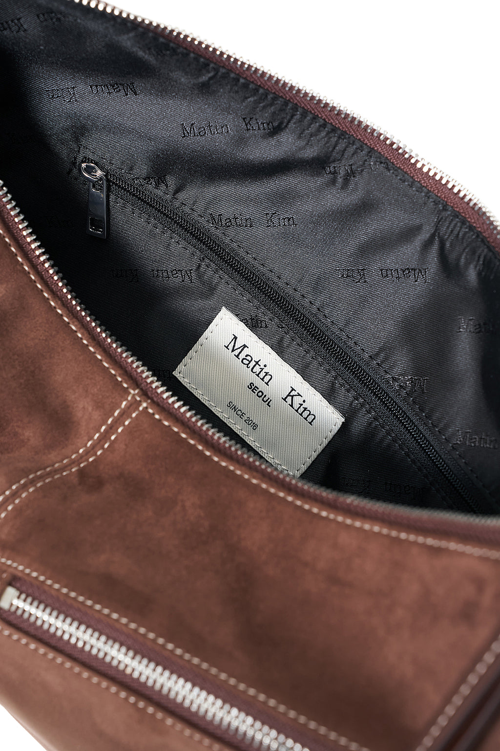 Matin Kim - Suede Round Hobo Bag (Brown) product image 5 | TRAB K-Fashion Australia