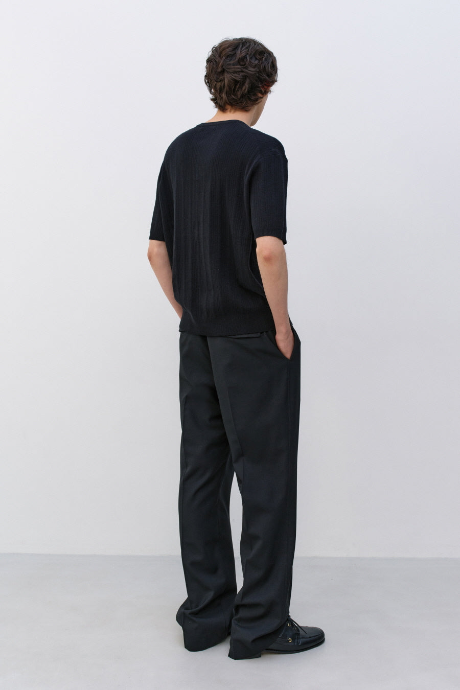 Insilence - Ribbed Henley Neck Half Knit (Black) product image 4 | TRAB K-Fashion Australia