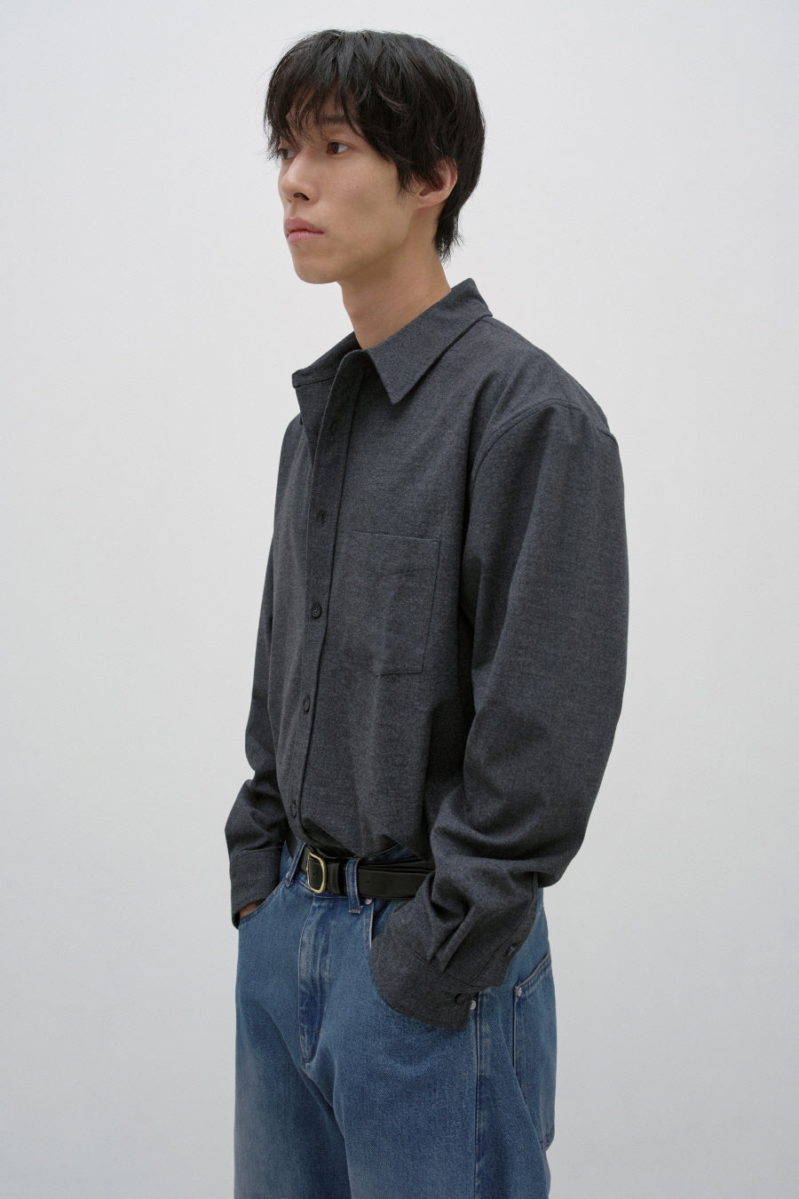 Insilence - Modal Shirt (Charcoal) product image 3 | TRAB K-Fashion Australia
