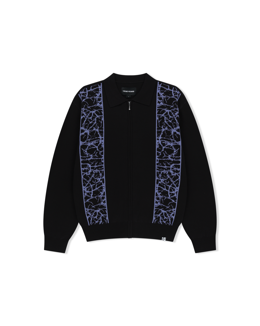yeseyesee - Knit Zip Up Polo Cardigan (Black) product image 1 | TRAB K-Fashion Australia
