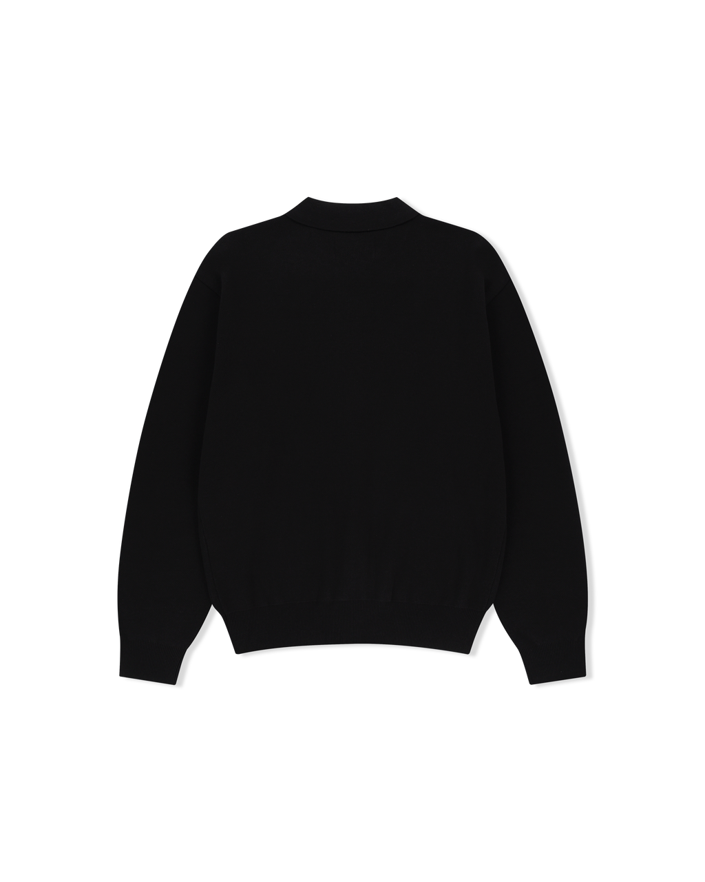 yeseyesee - Knit Zip Up Polo Cardigan (Black) product image 2 | TRAB K-Fashion Australia