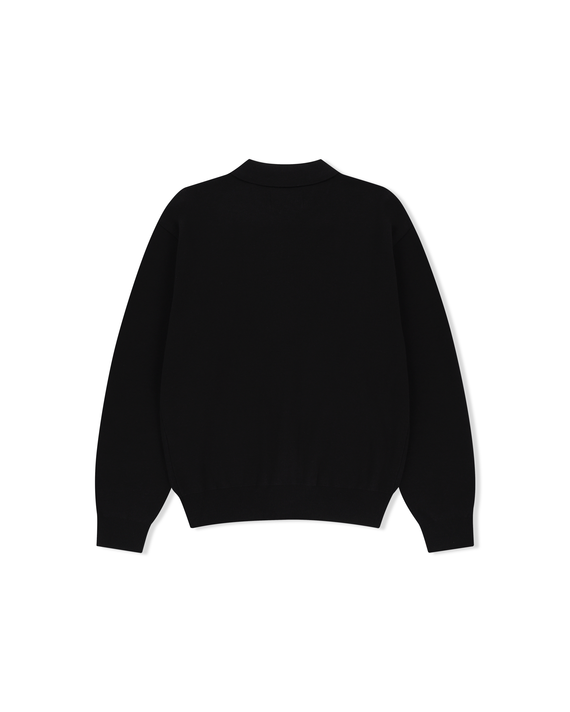 yeseyesee - Knit Zip Up Polo Cardigan (Black) product image 2 | TRAB K-Fashion Australia