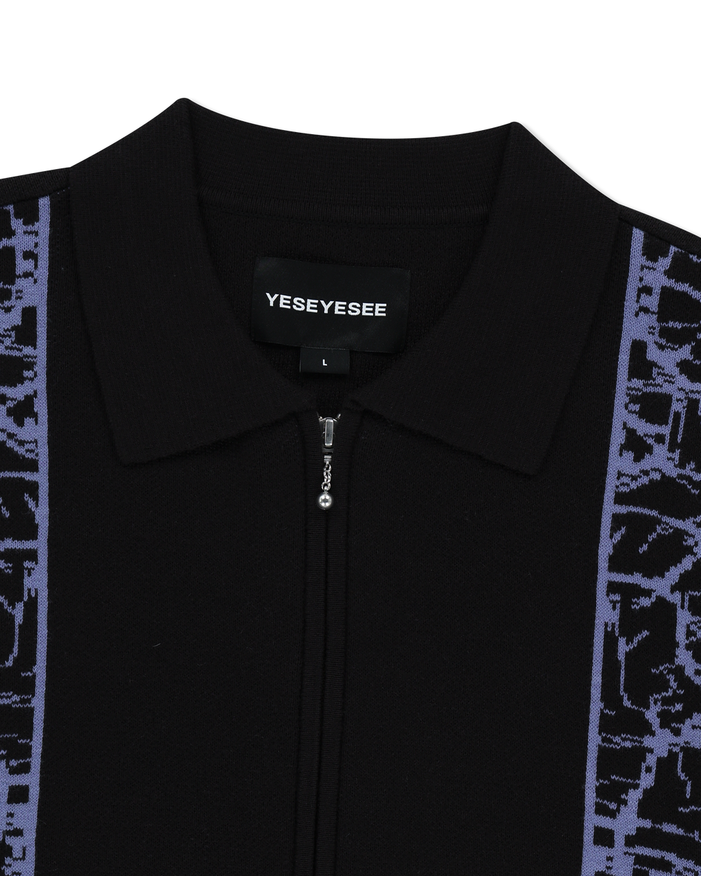 yeseyesee - Knit Zip Up Polo Cardigan (Black) product image 3 | TRAB K-Fashion Australia