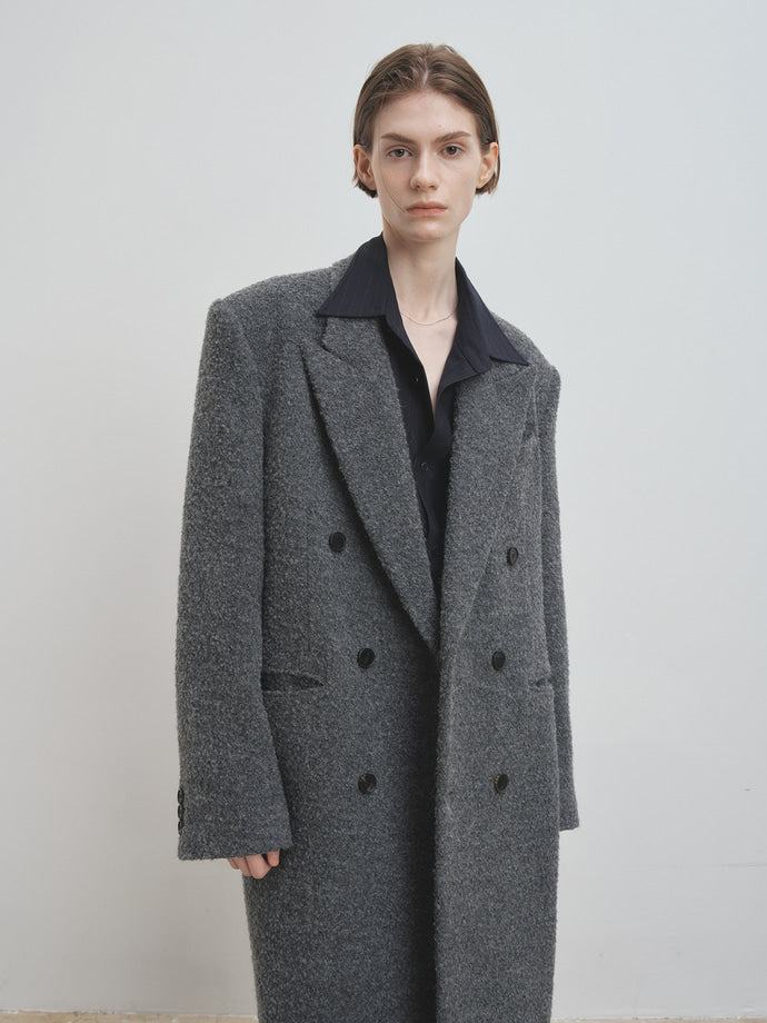 Tonywack - Textured Wool And Alpaca Double-Breasted Coat (Grey) product image 8 | TRAB K-Fashion Australia