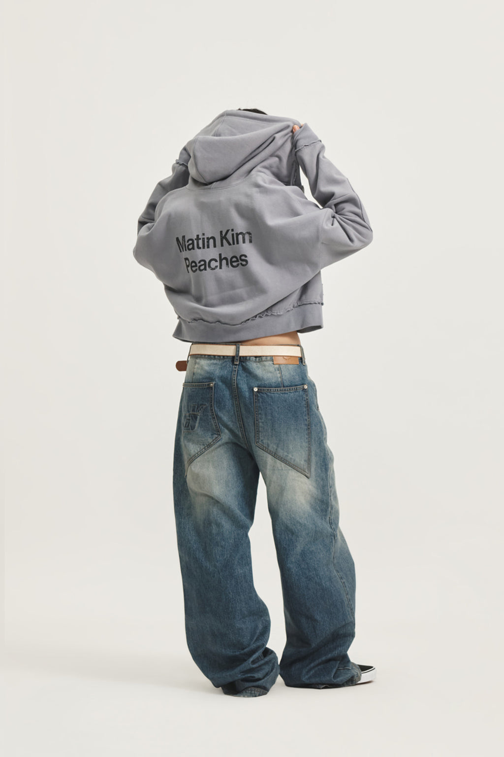 Matin Kim - Peaches Coating Washed Denim Pants (Blue) product image 10 | TRAB K-Fashion Australia