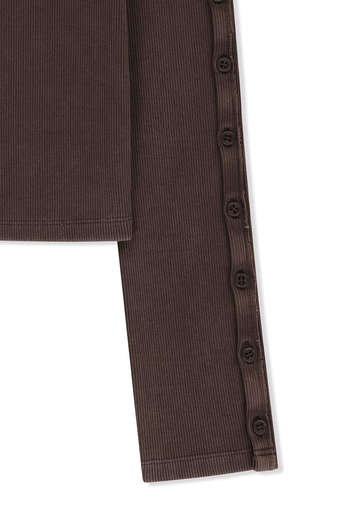 Matin Kim - Washed Rib Button Detail Top (Brown) product image 4 | TRAB K-Fashion Australia