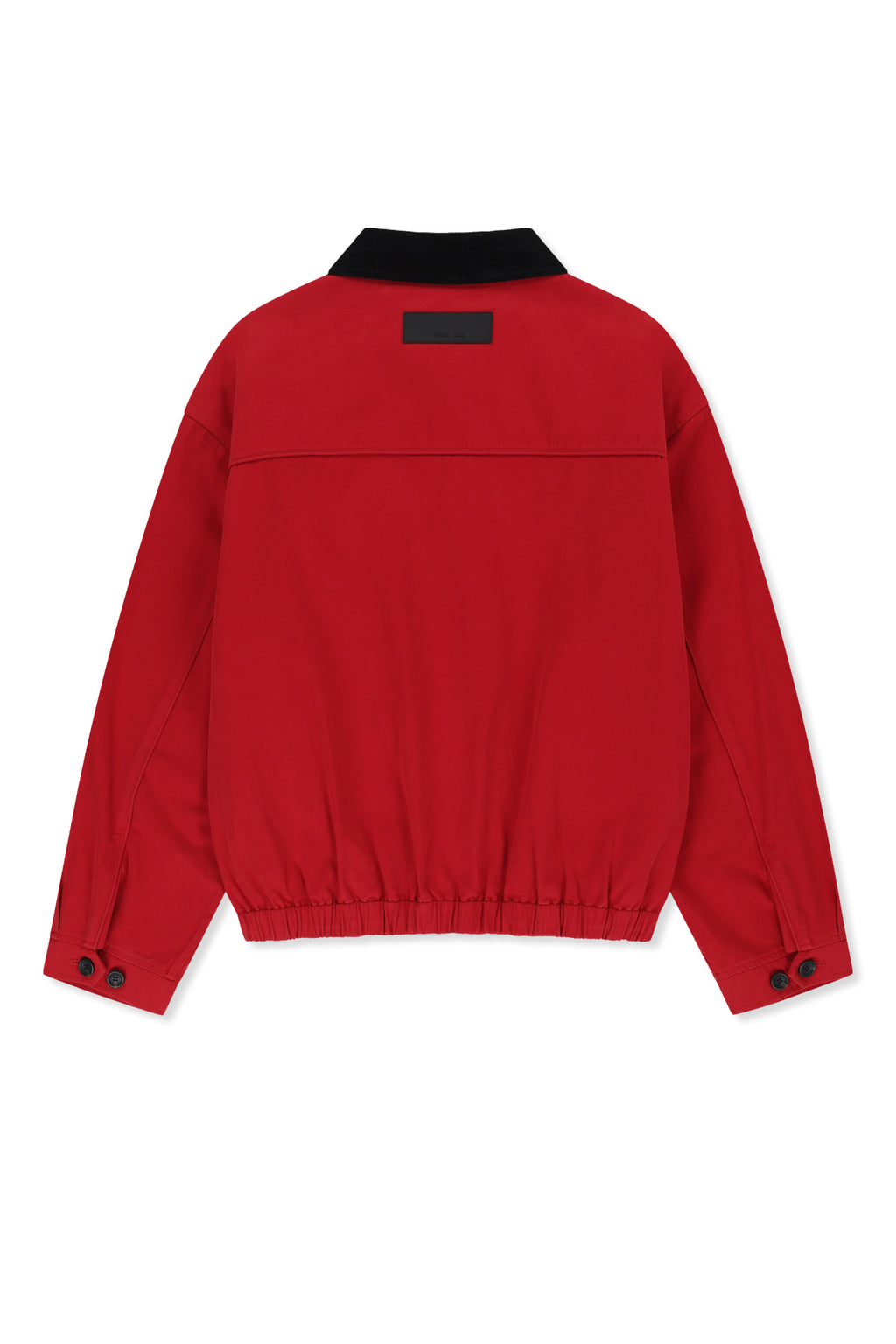 Matin Kim - Corduroy Contrast Trim Blouson Jumper (Red) product image 2 | TRAB K-Fashion Australia