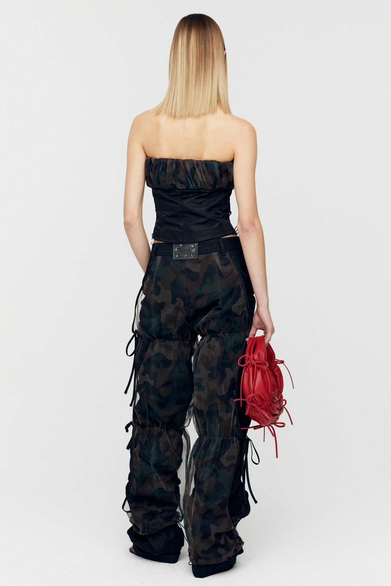 Andersson Bell - Isla Shirred Crop Bustier (Black) product image 2 | TRAB K-Fashion Australia