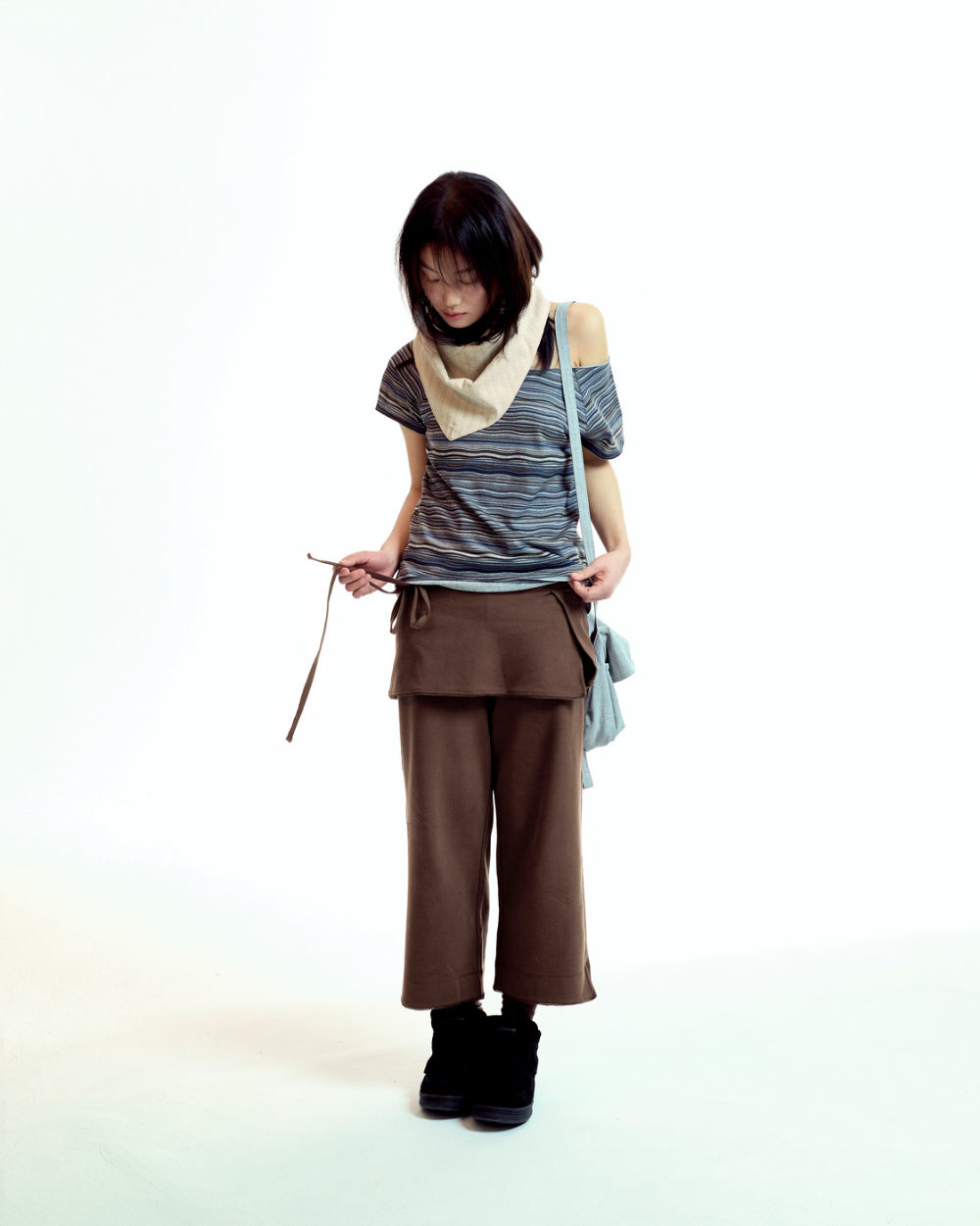 Coyseio - Soft Cropped Skirt Pants (Brown) product image 6 | TRAB K-Fashion Australia