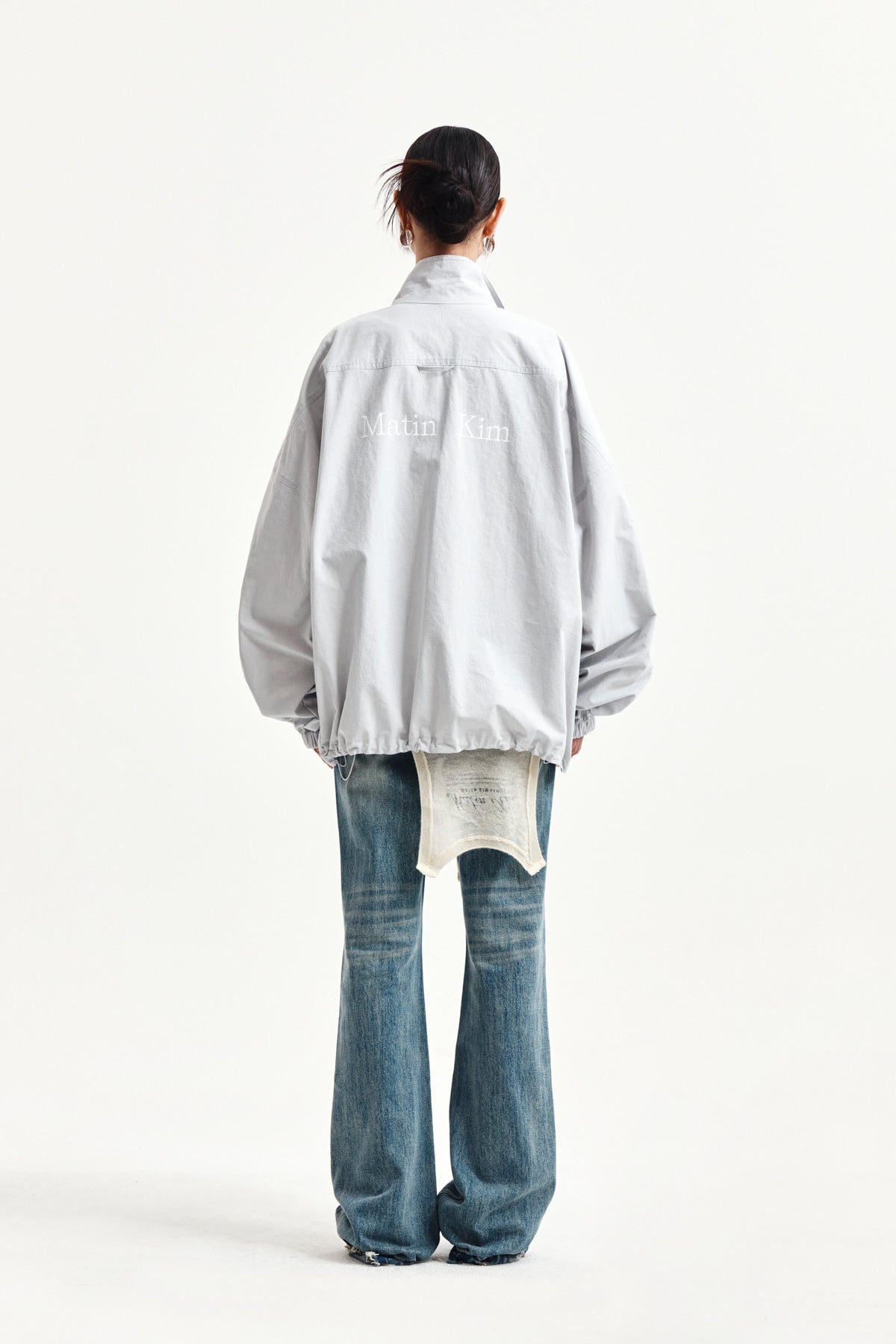 Matin Kim - Back Logo High Neck Jumper (Light Grey) product image 8 | TRAB K-Fashion Australia