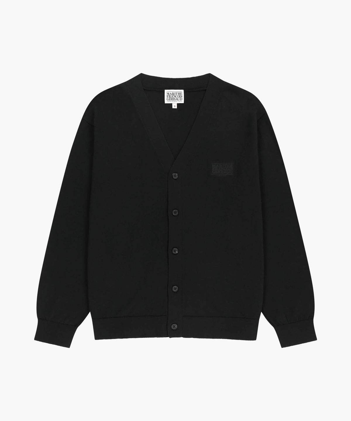 Marithe & Francois Girbaud - Small Classic Logo V-neck Knit Cardigan (Black) product image 6 | TRAB K-Fashion Australia