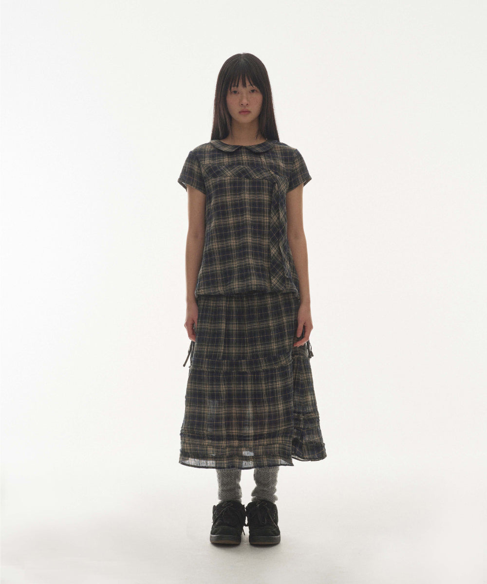 Coyseio - Shirring Midi Skirt Check product image 7 | TRAB K-Fashion Australia