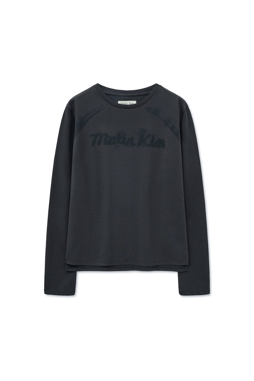 Matin Kim - Lettering Graphic Long Sleeve Top (Charcoal) product image 1 | TRAB K-Fashion Australia