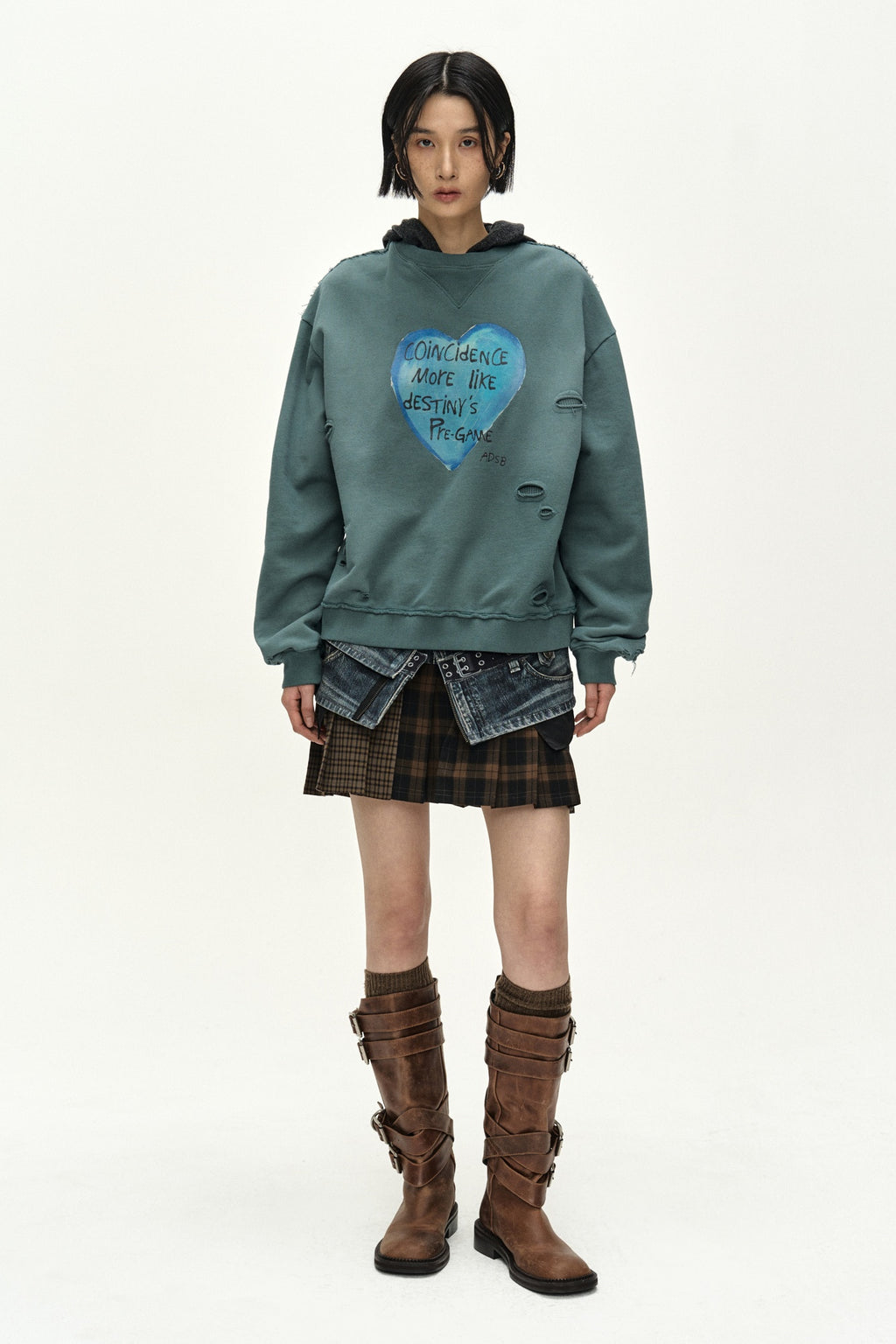 Andersson Bell - Double Belt Printed Mini Skirt (blue) (Blue) product image 8 | TRAB K-Fashion Australia