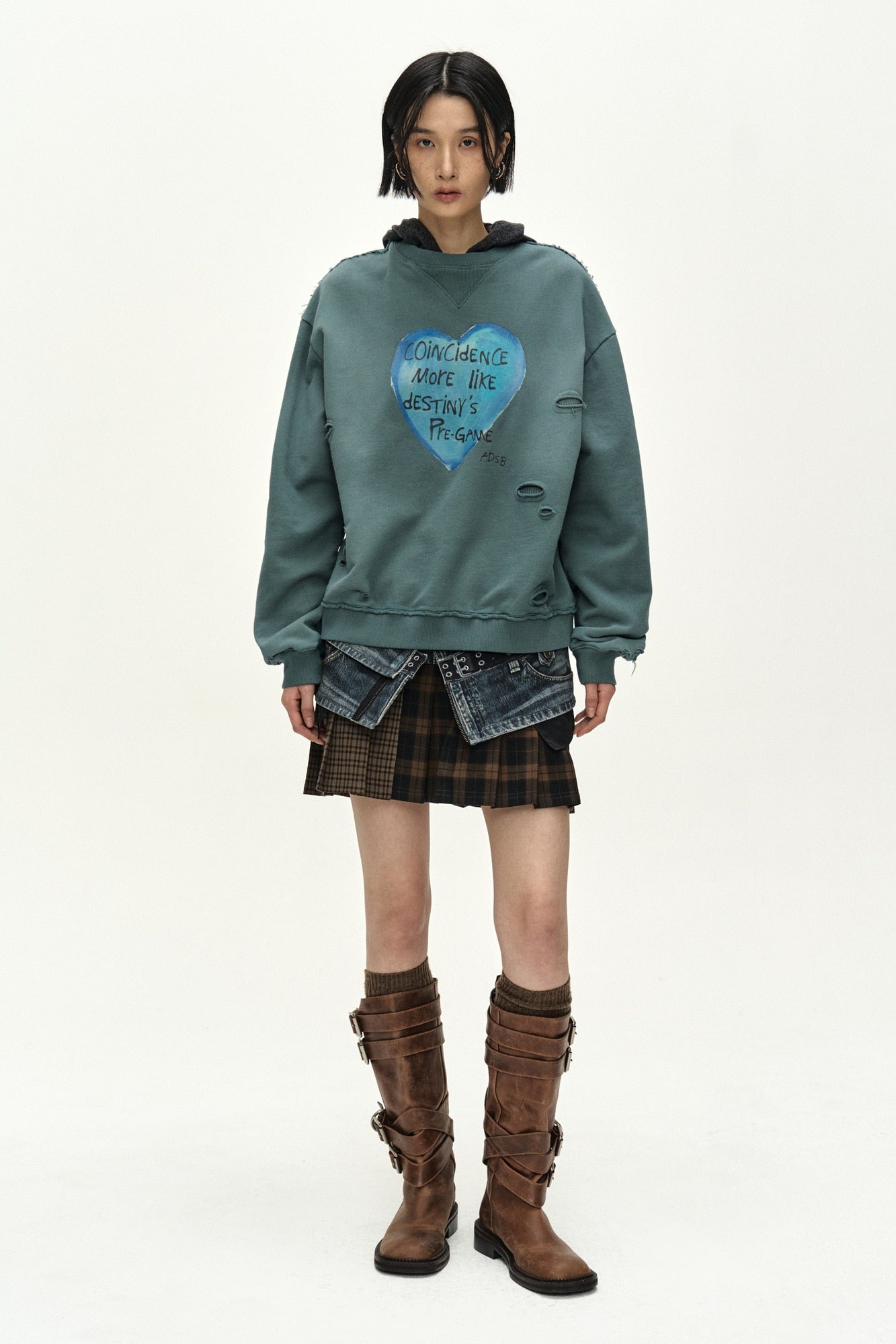 Andersson Bell - Double Belt Printed Mini Skirt (blue) (Blue) product image 8 | TRAB K-Fashion Australia